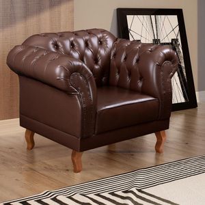 Poltrona Chesterfield Clássica Duque Marrom