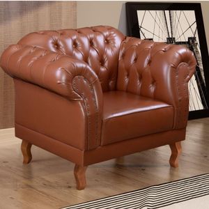 Kit 2 Poltronas Duque Chesterfield Caramelo