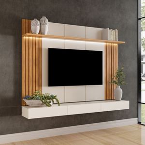 Painel Home Para Tv Até 84 Polegadas 220cm Led Supreme Carvalho Oro - Off-white