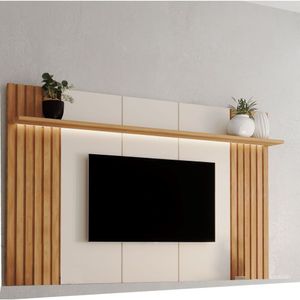 Painel Home Para Tv Até 75 Polegadas 180cm Com Led Supreme Carvalho Oro - Off-white
