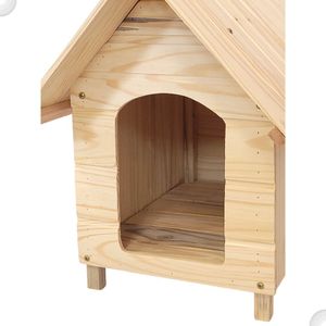 Casinha De Cachorro De Madeira Sem Pintura Simples Pequena N2
