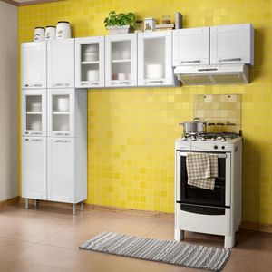 Cozinha Compacta 3 Peças 100% Aço 11 Portas Czm04 Múltipla Bertolini Branco Branco