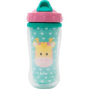 Copo Parede Dupla E Canudo Animal Fun - Buba Girafinha 12087