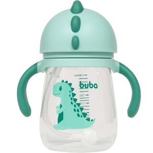 Copo Com Alça E Canudo Dino 240ml - Buba Verde 11826