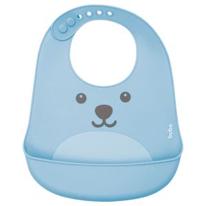 Babador De Silicone Com Pega Migalhas - Buba Azul 12092