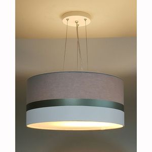 Pendente De Teto Led 30x15cm Faixa Dupla Tom Luz Iluminação Cinza-bronze-branco