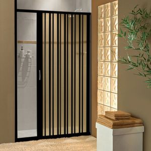 Box Sanfonado Chuveiro Pvc 1,60x1,85m Bcf Preto