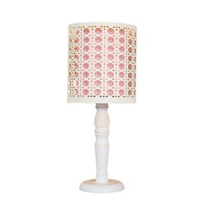 Abajur Cúpula Com Recorte Tom Luz Iluminação Rosa-branco