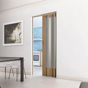 Porta Sanfonada Pvc Translúcida 210x96cm Bcf Castanho