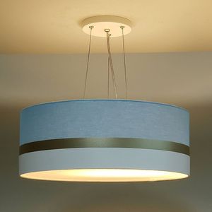 Pendente De Teto Led 40x15cm Faixa Dupla Tom Luz Iluminação Azul-bronze-branco