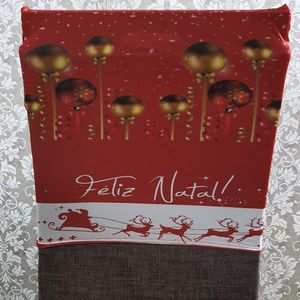 Capa P- Encosto De Cadeira De Jantar 04Pçs Gel Natal