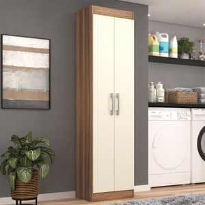 Armário Multiuso Para área De Serviço 2 Portas San Marino Castanho-offwhite