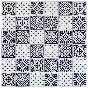 Pastilha De Vidro Patchwork 30x30cm Preto-branco