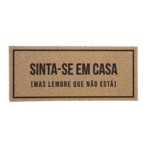 Capacho Vinil Long 20 Sinta-se Em Casa 30cmx70cm Kapazi Bege