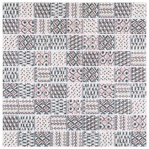 Pastilha De Vidro Patchwork 29,2x29,2cm Rose-cinza