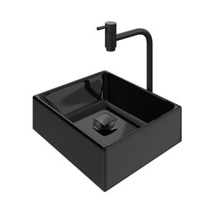 Kit Cuba Tulipa Com Torneira Inox Black Valvula Click Black Preto