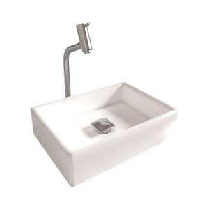 Cuba Pia Banheiro Torino Torneira Dl08 Valvula Inox Click Branco Branco