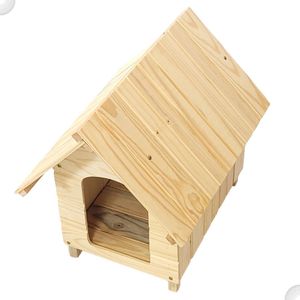 Casinha De Cachorro De Madeira Sem Pintura Simples Extra Grande N5