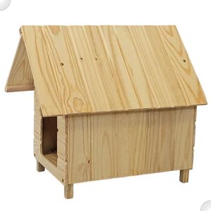 Casinha De Cachorro De Madeira Sem Pintura Simples Pequena N2