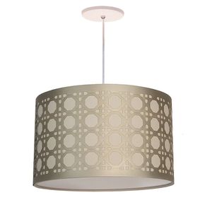 Luminaria De Teto Pendente Recorte Palha 40x25cm Bronze
