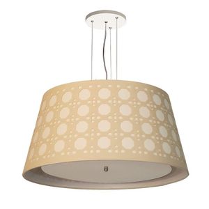 Luminaria De Teto Pendente Cone Recorte Palha 50x25cm Bege