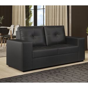 Sofá Para Sala De Estar 02 Lugares 155cm San Diego Preto