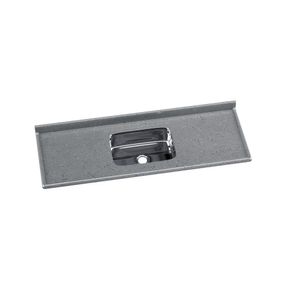 Pia De Cozinha Em Mármore Sintético Com Cuba Em Aço Inox 150cmx55cm Cinza