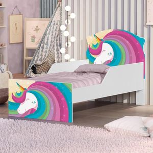 Mini Cama Unicórnio Arco íris Com Colchão