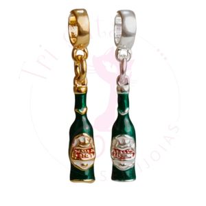 Berloque Garrafa De Cerveja Cor Dourado