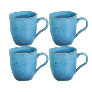 Conjunto 04 Canecas Orgânicas Breeze 273 Ml Azul Stoneware Porto Brasil