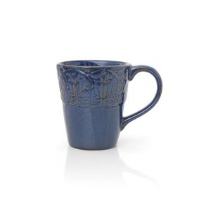 Caneca Copa E Cia Versailles Leaf Em Cerâmica Artesanal Azul