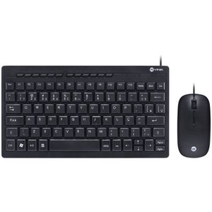 Kit Mini Teclado E Mouse Usb Corp Flat Teclas Chocolate Mouse 1200dpi Cabo 1.8m Preto Vinik Dc120