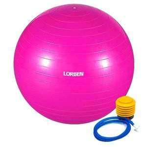 Bola De Pilates Yoga Funcional Lorben Com Bomba Suporta Até 150 Kg Rosa