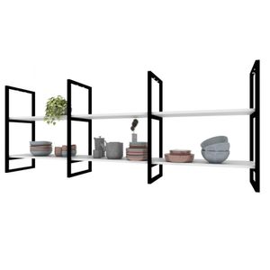 Prateleira Suspensa Prateleira Industrial Branco Estante Mdf Nichos Cozinha Prateleira Suspensa Teto