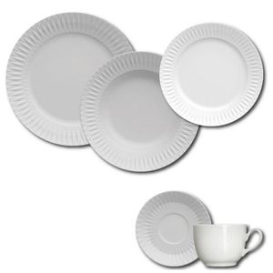 Aparelho De Jantar, Chá E Sobremesa 30 Peças Germer Diamante Em Porcelana Branco