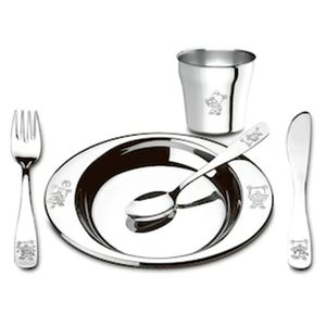 Conjunto Infantil Brinox Friends Club Em Aço Inox 5 Peças Inox