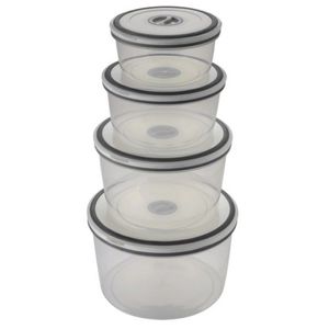 Conjunto De Potes Herméticos Redondos Electrolux Em Polipropileno 4 Peças Branco/Cinza/Transparente