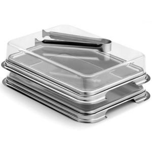 Conjunto De Porta-Frios Forma Vision Retangular Com Pinça - 3 Peças