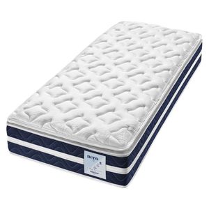 Colchão Solteiro Americanflex Nero Gel Com Pillow Top E Molas Ensacadas 30X100X200 Cm Branco E Azul