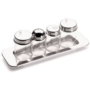 Galheteiro Forma Retangular 5 Peças Inox