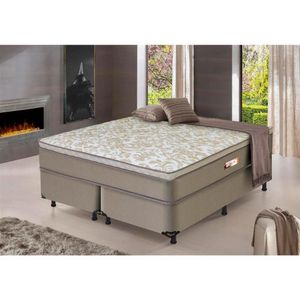 Cama Box King Size E Colchão Hellen Alpha Europillow E Molas Ensacadas Bege