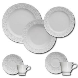Aparelho De Jantar, Chá E Sobremesa 42 Peças Em Porcelana