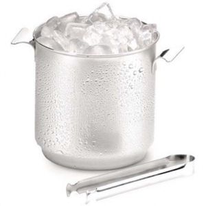 Balde Para Gelo Com Pinça Forma Bartender Em Aço Inox - 3 L Inox