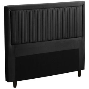 Cabeceira Para Cama Casal Dobuê Berlim Em Tecido Velopus Preto