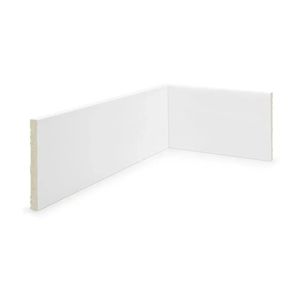 Rodapé Poliestireno 10cm X 10mm X 2,40m Slim Liso Nfr Rodapés Ruffino Branco