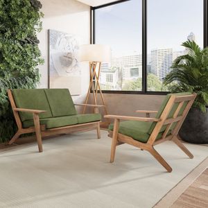 Sofá 2 Lugares Lótus Acquablock Stain Castanho/verde