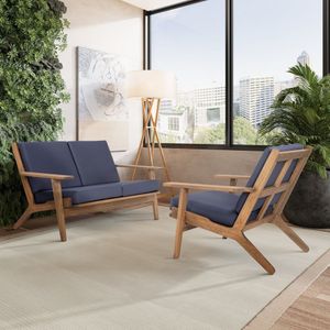 Sofá 2 Lugares Lótus Acquablock Stain Castanho/azul