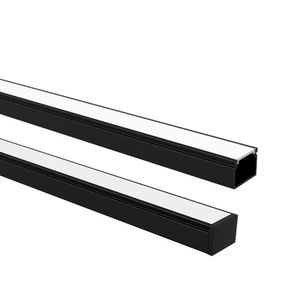 Perfil Para Fita De Led Taschibra Vertex 20x14cm Sobrepor Preto Fosco