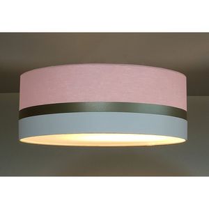 Luminária De Teto Plafon Faixa Dupla De Sobrepor Tom Luz Iluminação Rosa-bebê/bronze/branco