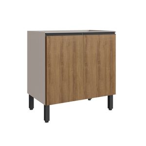 Balcão Para Cozinha 80cm 2 Portas Fumê Com Montana